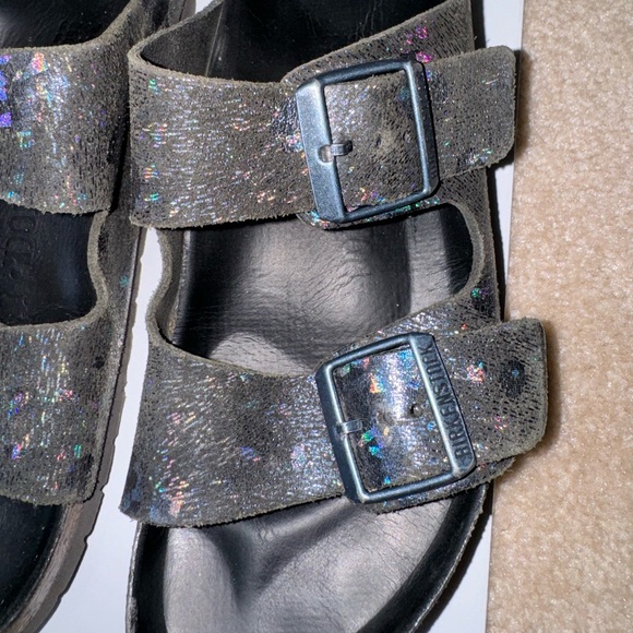 Birkenstock Arizona Spotted Metallic Black Sandals EUR 39 / US 8 - Picture 10 of 16